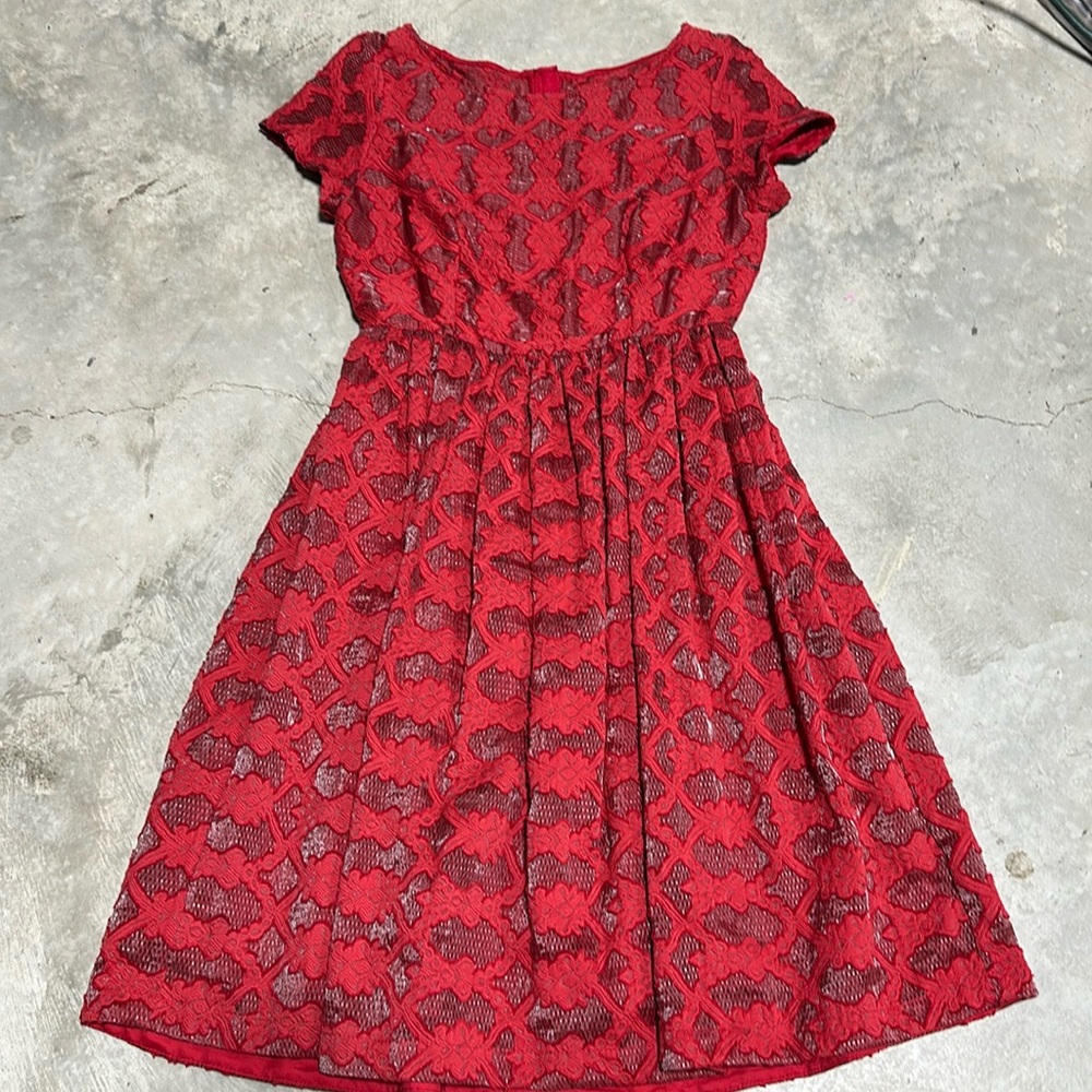 Moulinette Soeurs Red Rubied‎ Lace red dress / Size 2 / Mm-31